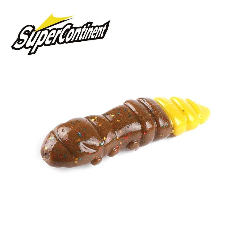 Supercontinent Pupa leurres souples leurres en plastique souple larve 38mm/18 pièces appâts flottant