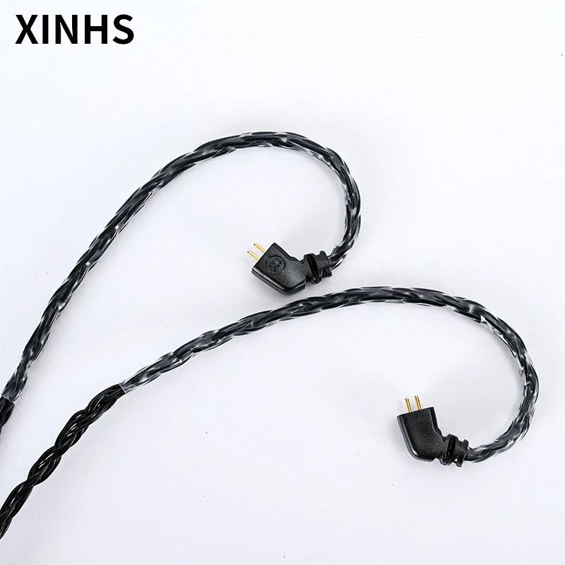 Câble de mise à niveau pour casque d'écoute HIFI 0.78, 2 broches, 16 brins 5N, argent plaqué cuivre