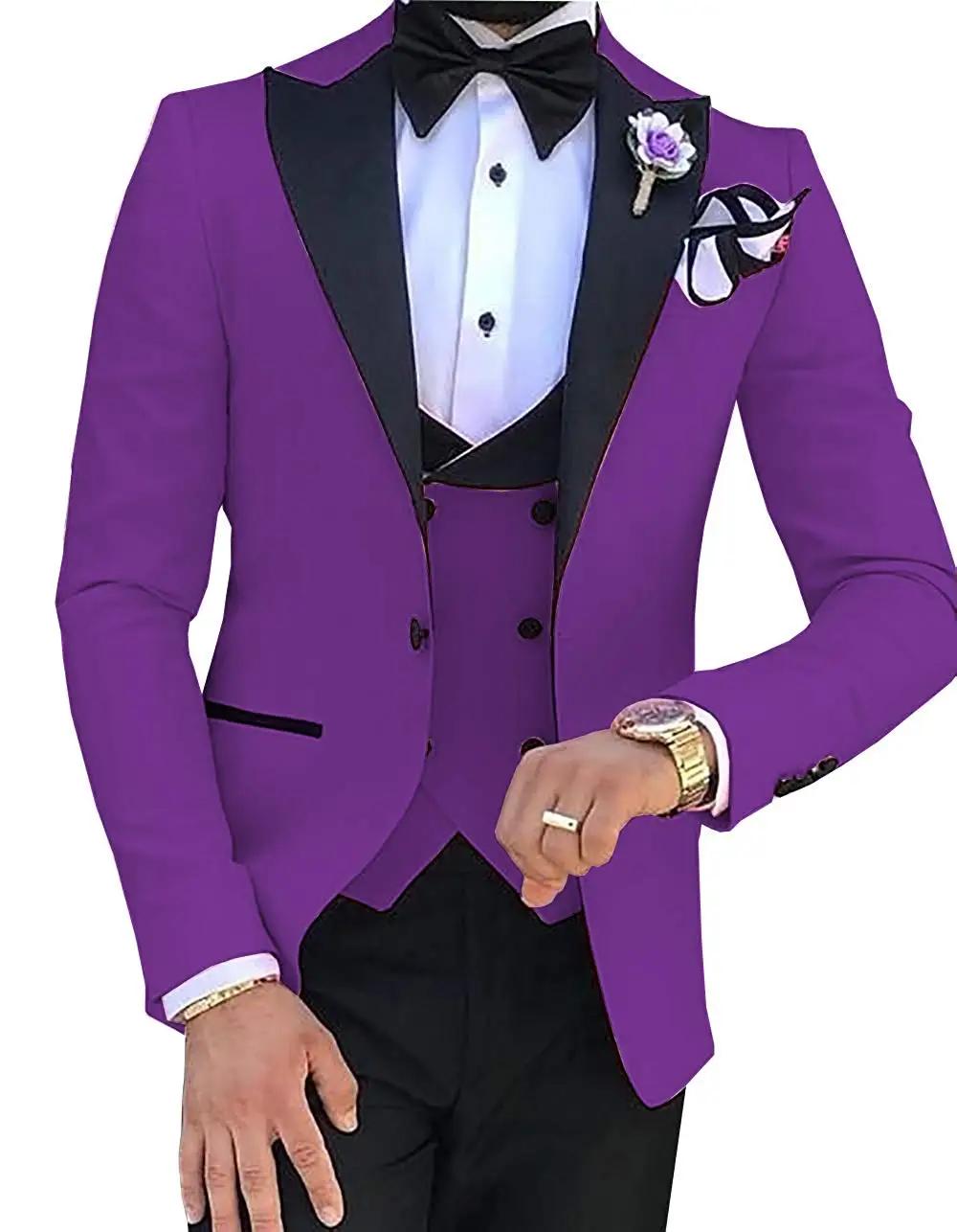 Costumes 3 pièces sur mesure pour hommes, smokings slim pour marié, olympiques de mariage pour homme