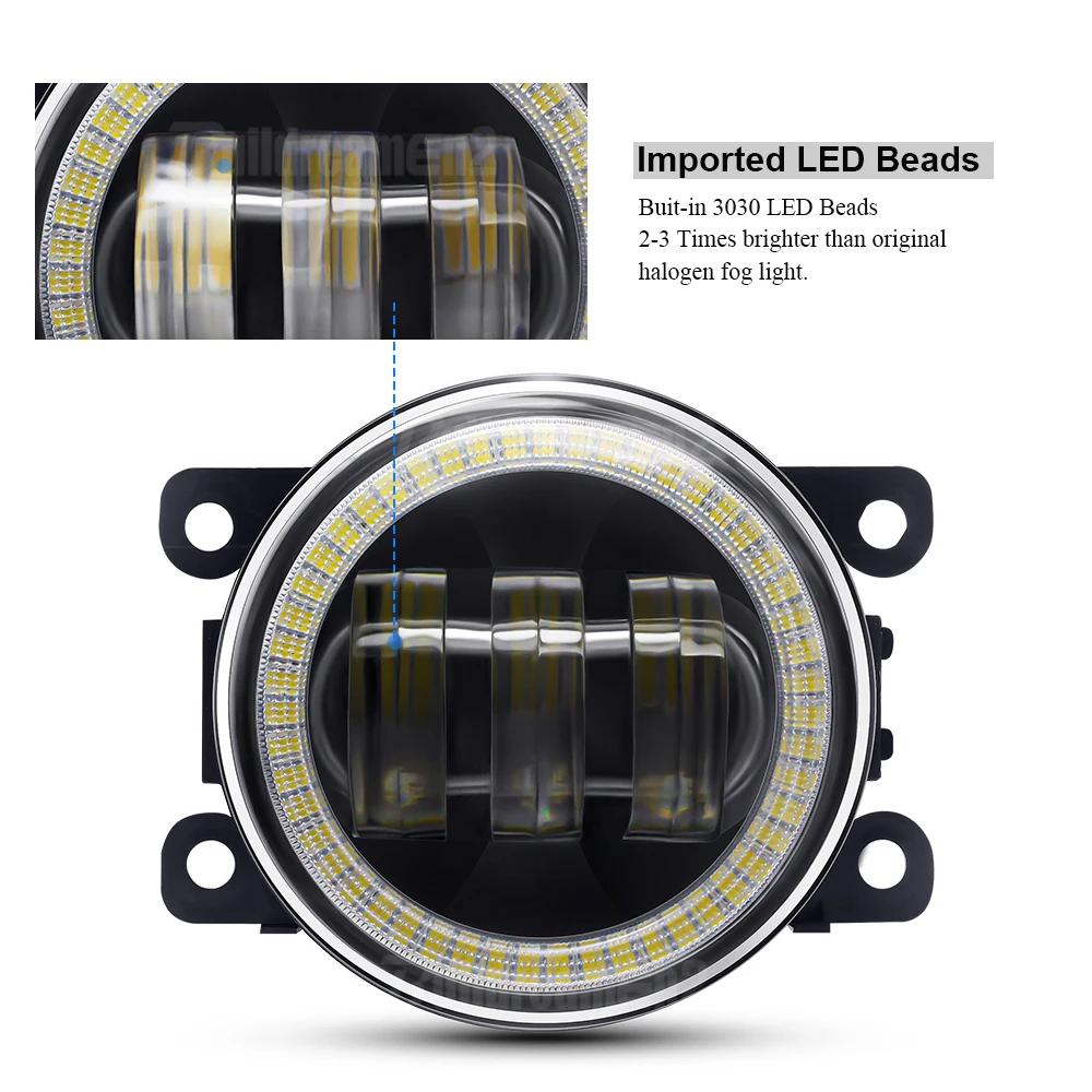 Ensemble de phares antibrouillard Angel Eye, 2 pièces, pour Ford Fiesta 2001 – 2015, lentille LED po