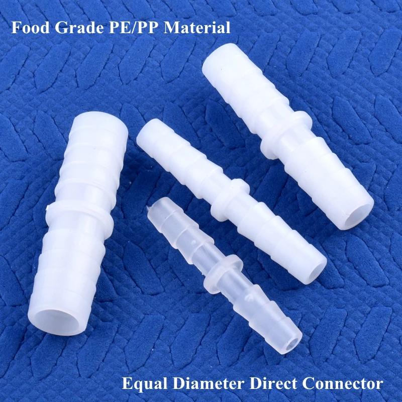 Connecteurs directs en plastique de qualité alimentaire, 5 à 200 pièces, 4 à 14mm, diamètre égal, po