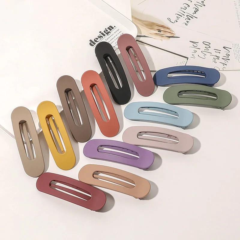 Grands pinces à cheveux givrées coréennes pour femmes et filles, accessoires de cheveux, couleur uni