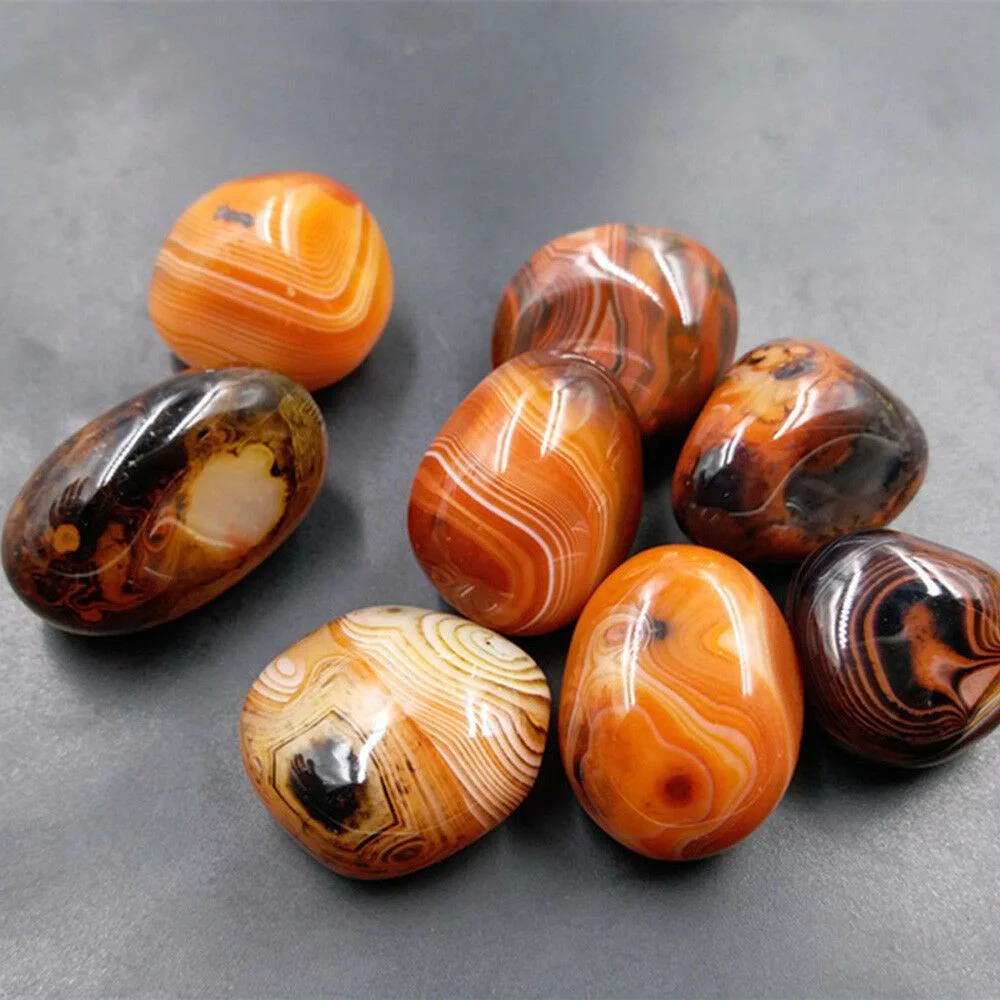 Pierre d'agate lisse naturelle, cristal de guérison, géode, spécimen minéral, décor artisanal de Mad