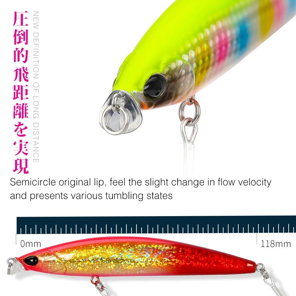 TSURINOYA 118mm 19g 0-30cm leurre de pêche flottant à plage peu profonde DW95 118F bar marin méné pê