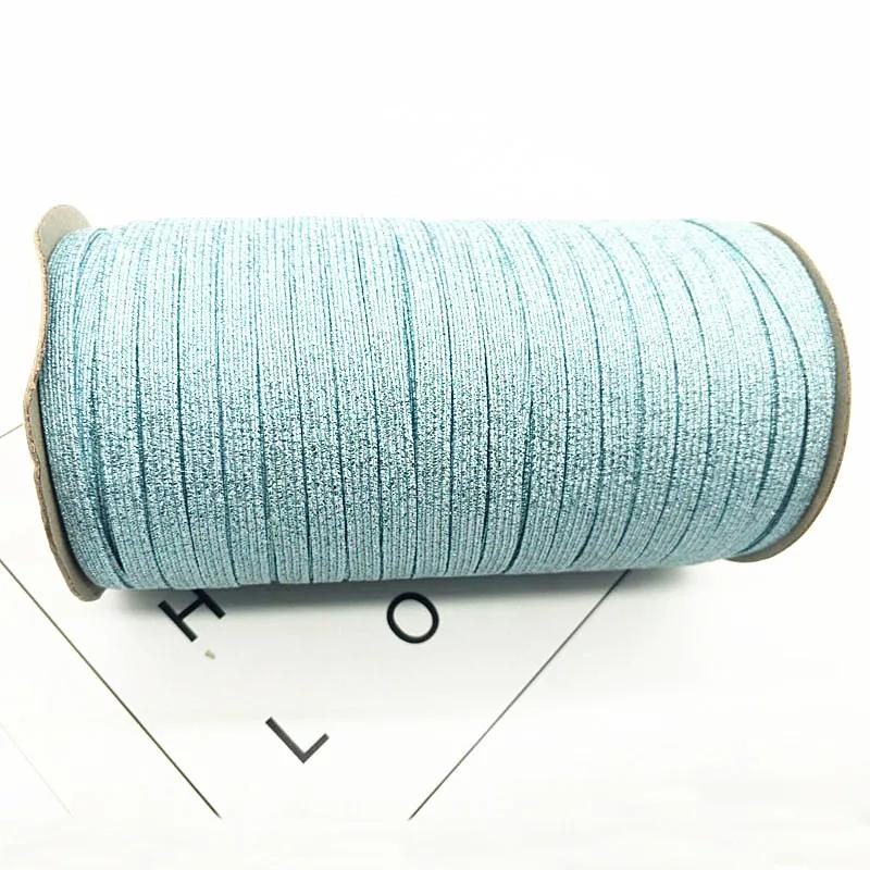 Ruban élastique en Spandex avec fil doré, 2/5yards/Lot, 6mm, paillettes, pour garniture, tissu à cou