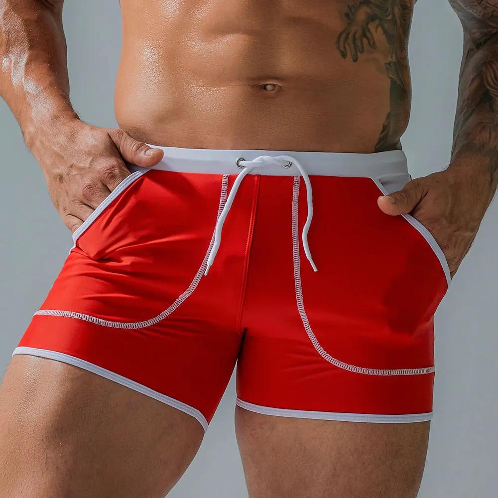 Marque hommes maillots de bain maillots de bain en plein air Sexy été Stretch plage surf natation sp