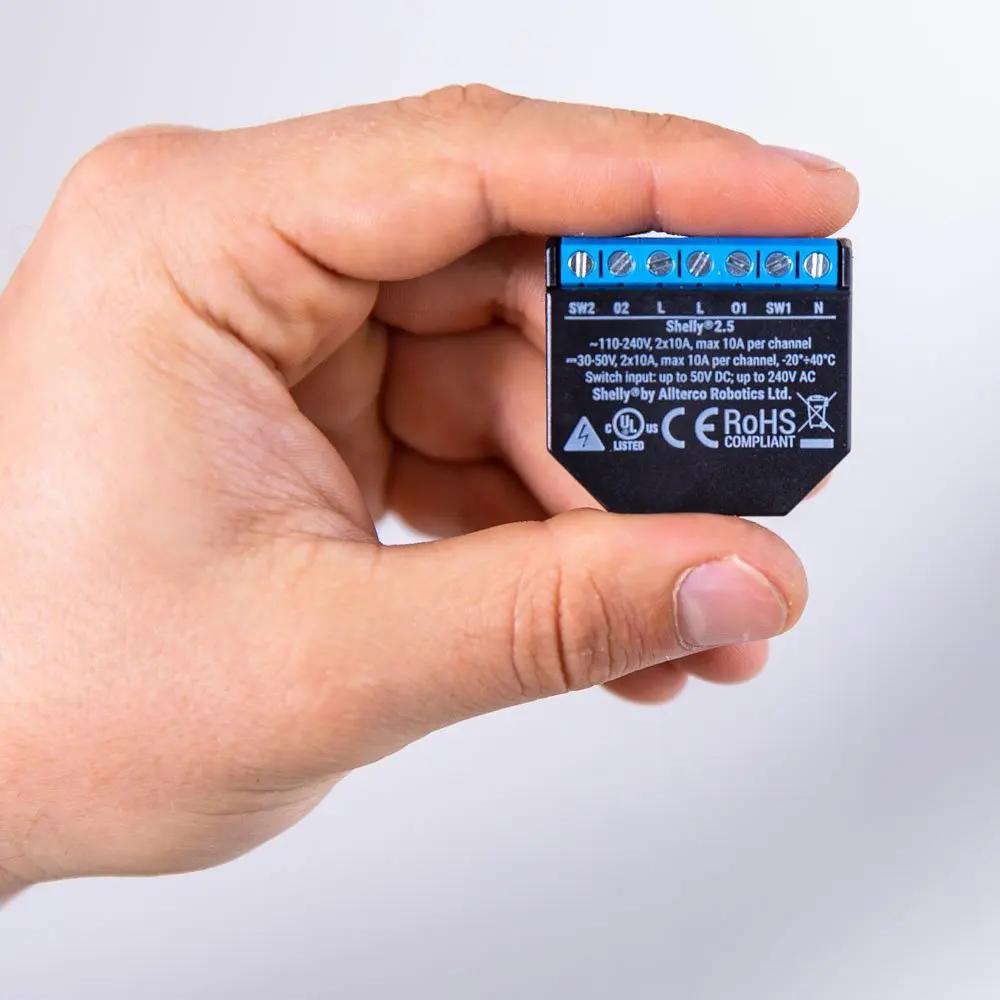 Shelly 2.5 maison intelligente Double relais WiFi interrupteur volet roulant Open Source sans fil po