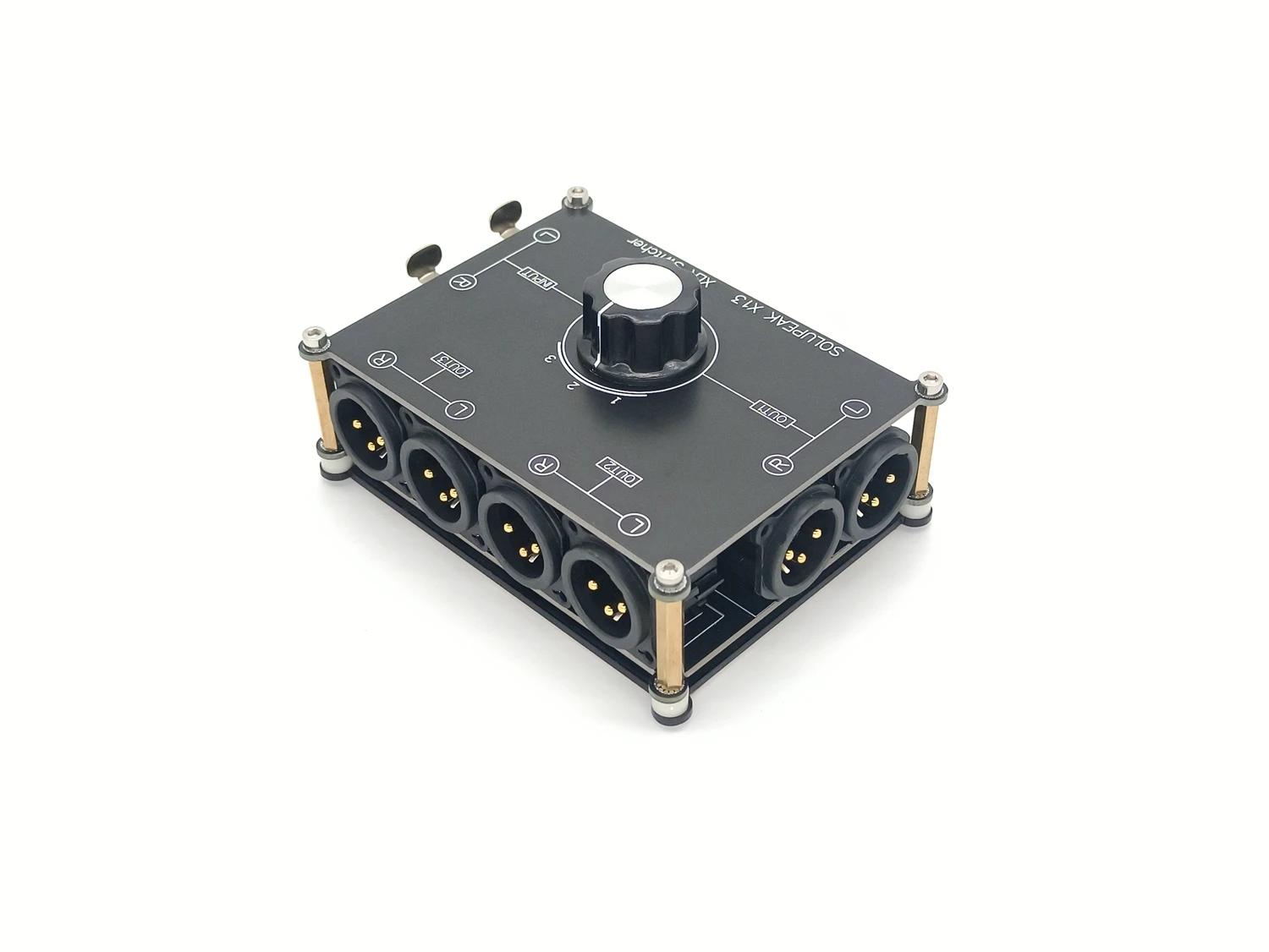 Commutateur Audio stéréo équilibré XLR 1 entrée 3 sorties, sélecteur de Source de Signal Audio XLR r