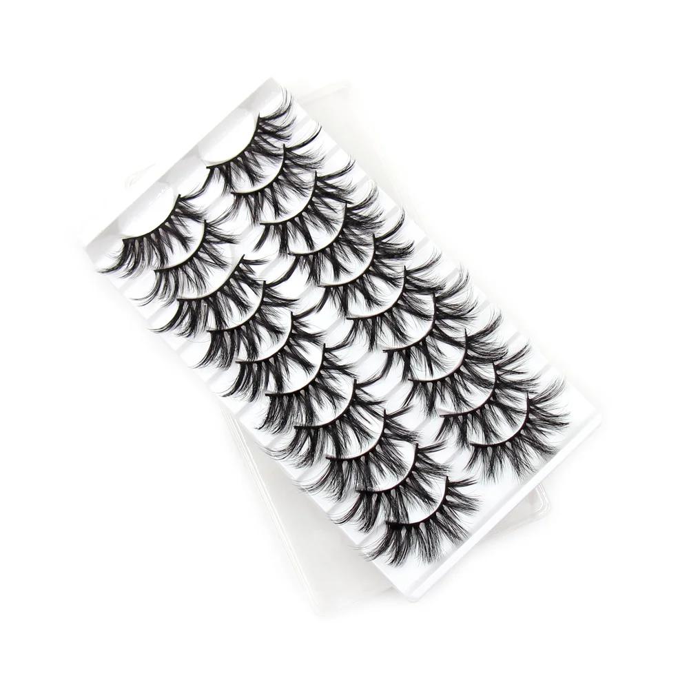 Cils 5/10/16 paires 3D Faux cils de vison naturel Faux cils réutilisables Volume dramatique cils maq
