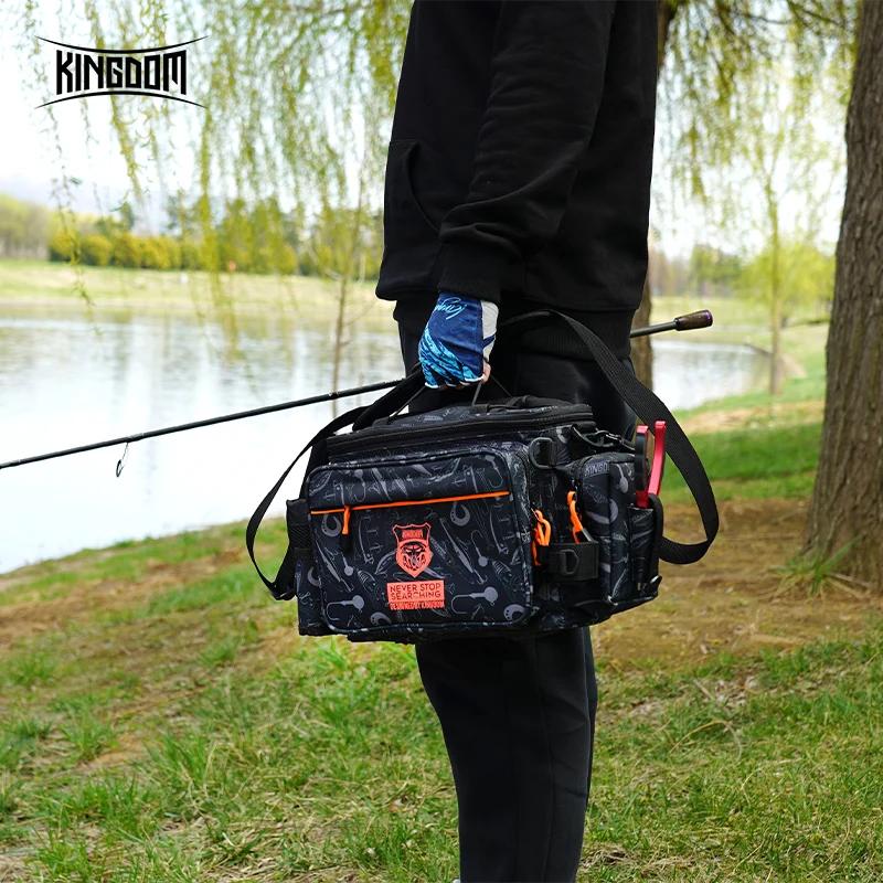 Kingdom – sac de matériel de pêche multifonctionnel, 44x21x22cm, en Nylon 1000D, étanche, grande cap