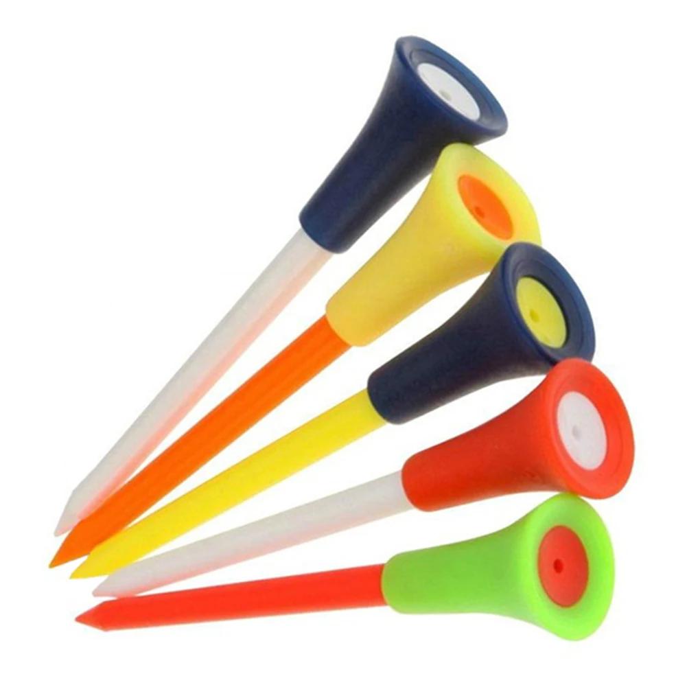 100 pièces Tees de Golf mélanger les couleurs 83mm en plastique Durable en caoutchouc coussin haut p