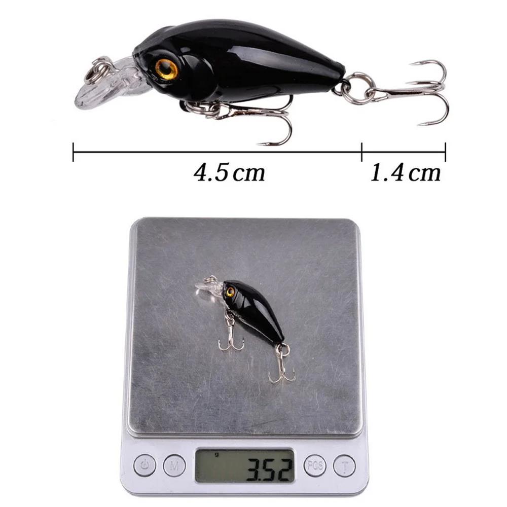 1 pièces 3.5g 4.5cm eau supérieure Mini manivelle bionique appât dur vairon Wobbler leurre de pêche