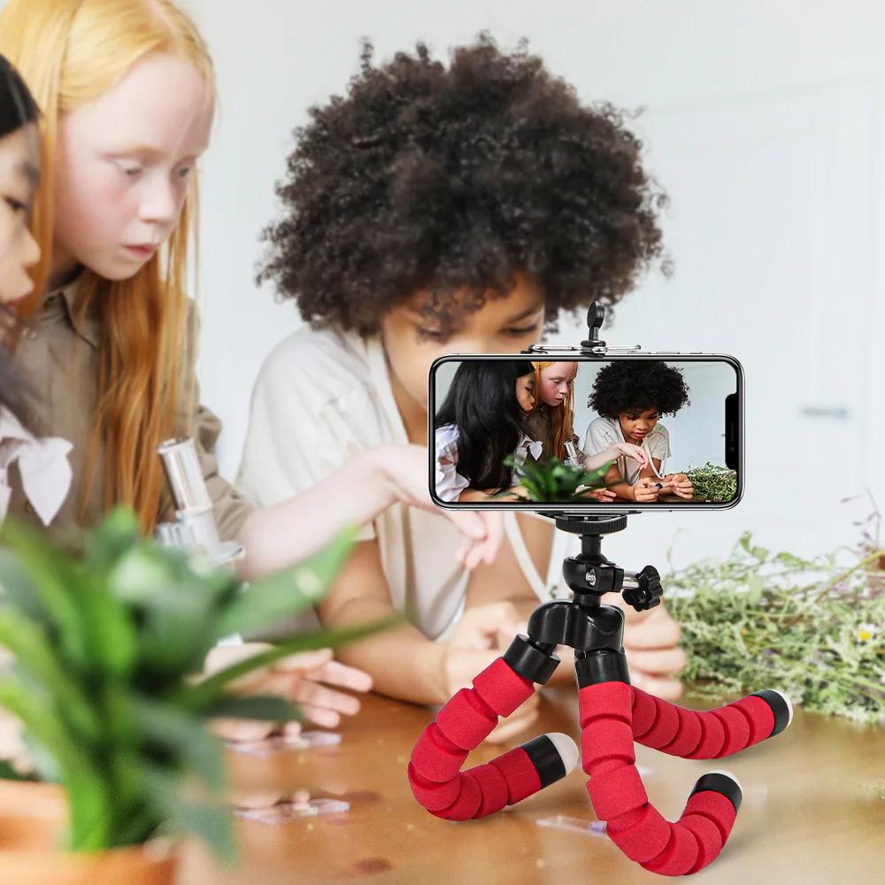 Trépied pour téléphone Flexible éponge poulpe Mini trépied pour IPhone Mini caméra trépied support p