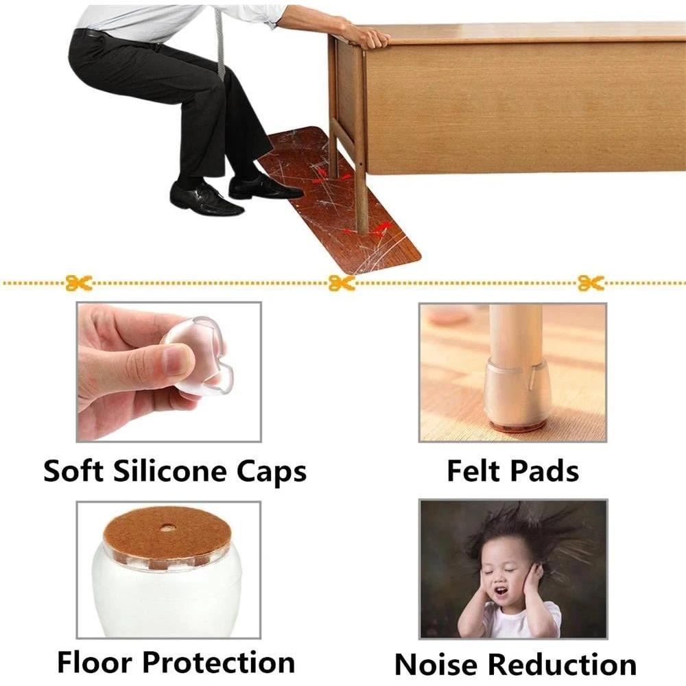 Couvre-pieds de chaise de table non ald, protège-pieds de sol en bois, coussinets de pieds de meuble