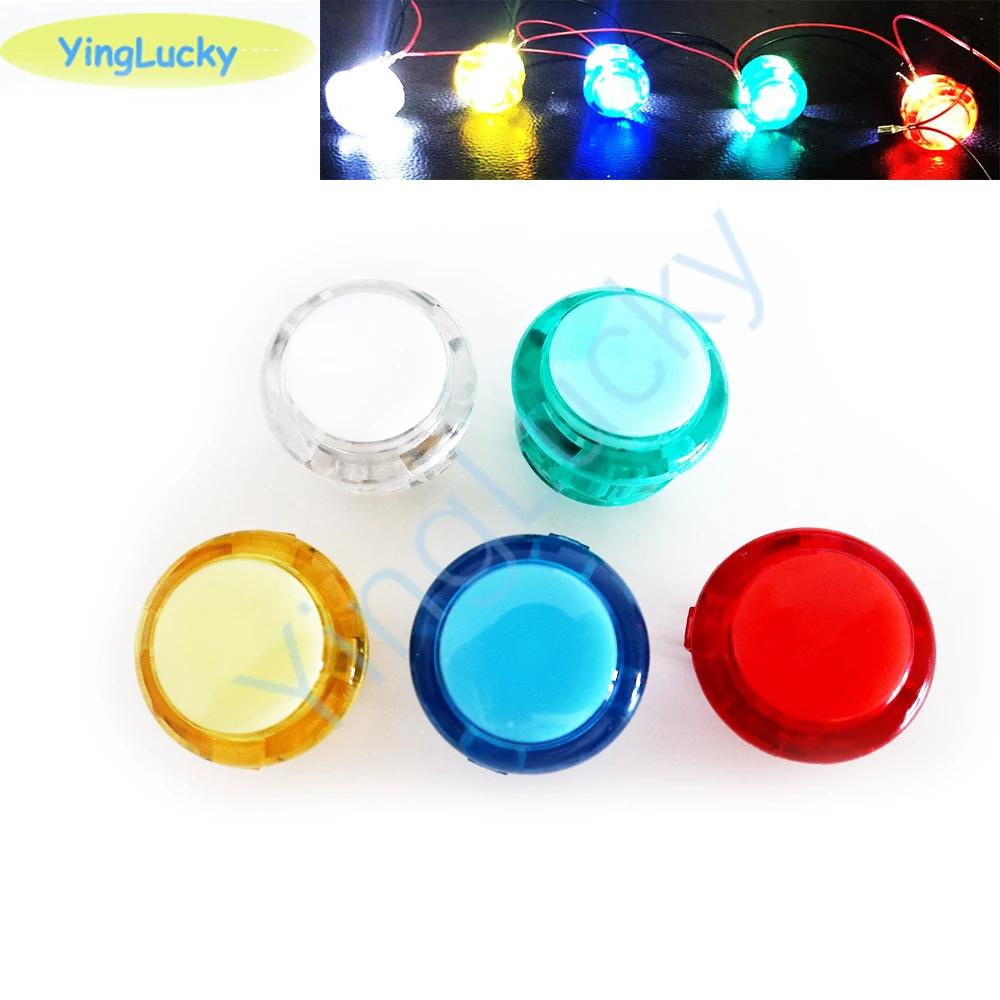 Bouton poussoir Led éclairé par Arcade, 5V / 12V, 24MM 30MM, copie ronde lumineuse SANWA OBSC pour j