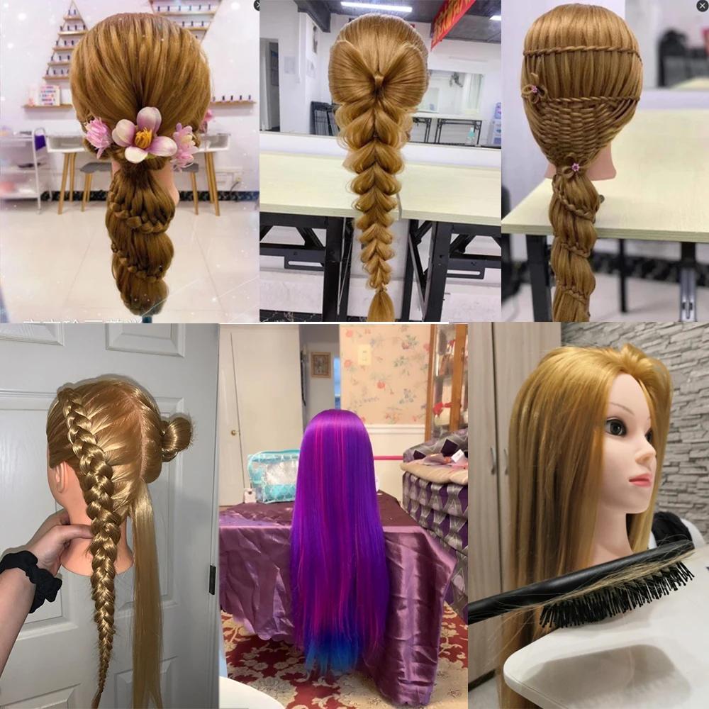 Tête de poupée pour coiffeurs 65cm cheveux synthétiques Mannequin tête coiffures femme Mannequin coi