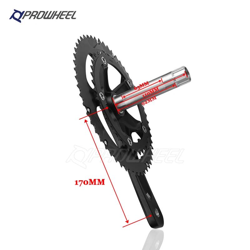 PROWHEEL vélo de route creux Double pignons pédalier 170mm 53-39T 50-34T manivelle plateau pédalier