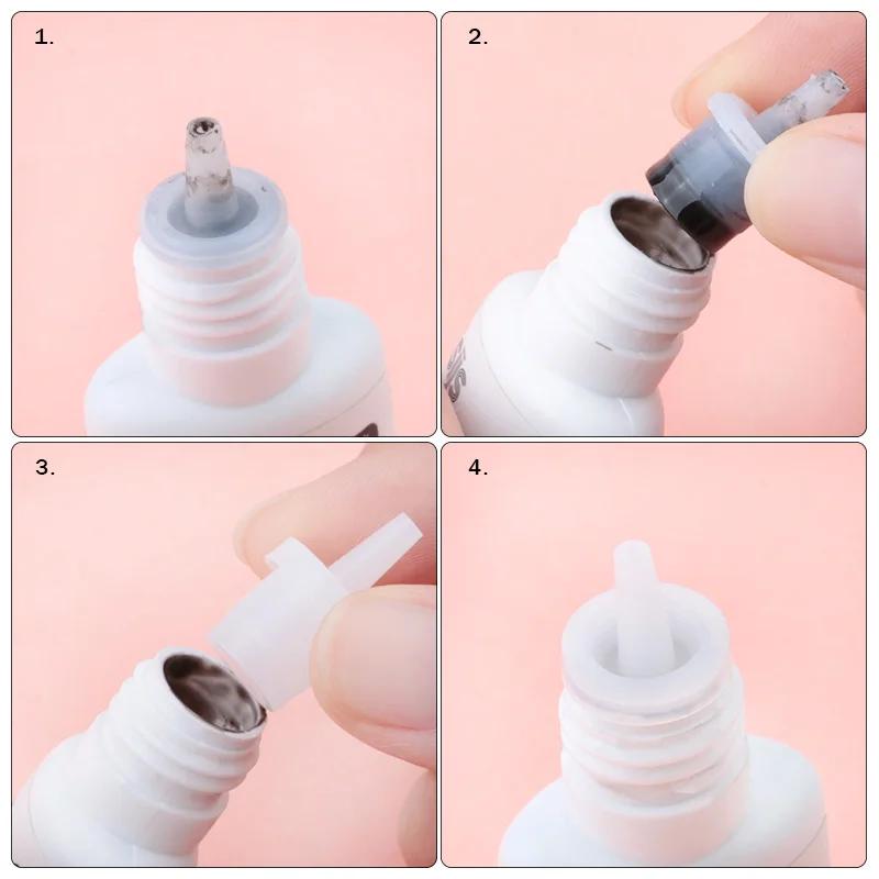Bouteille de colle universelle pour cils, aiguille de blocage de remplacement, Extension de cils, tê
