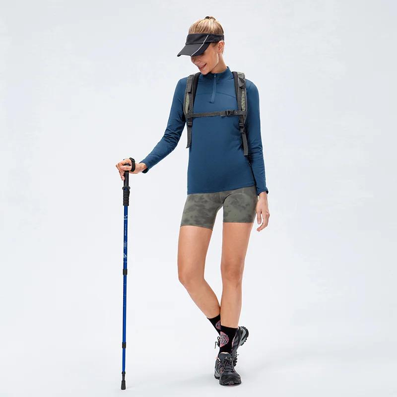 Dessus de Yoga femmes automne hiver à manches longues course haut de Sport col à glissière Fitness e