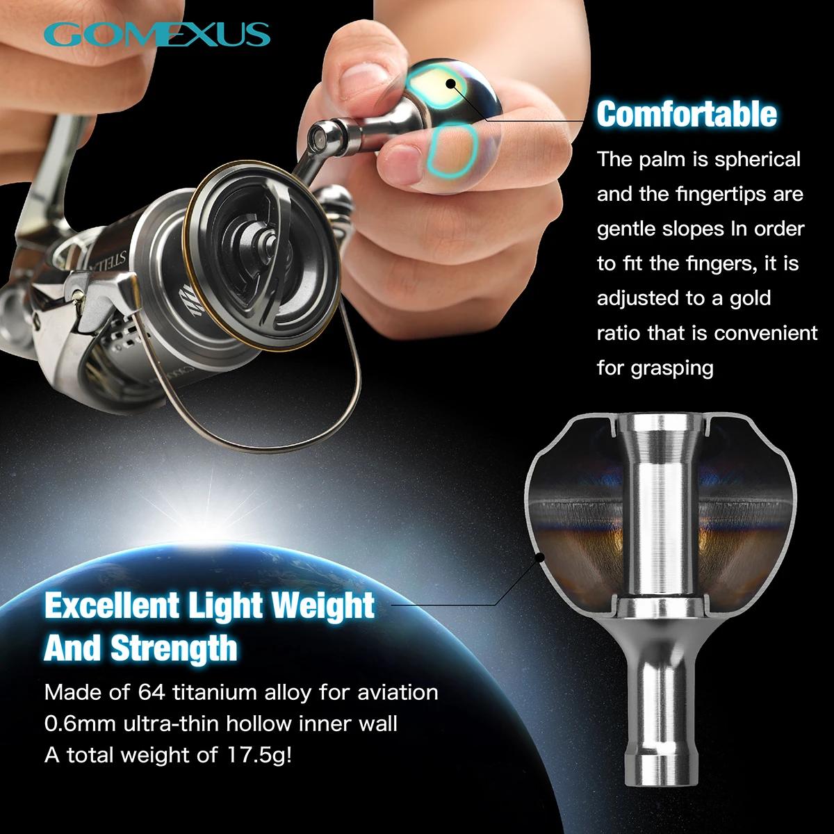 GOMEXUS-Poignée de moulinet Spinning Power, en titane, pour Shimano Stella Vanquish Daiwa Exist Salt