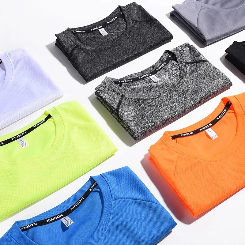 T-shirt de sport à séchage rapide pour hommes, vêtements de sport, t-shirt de course, collants de fi