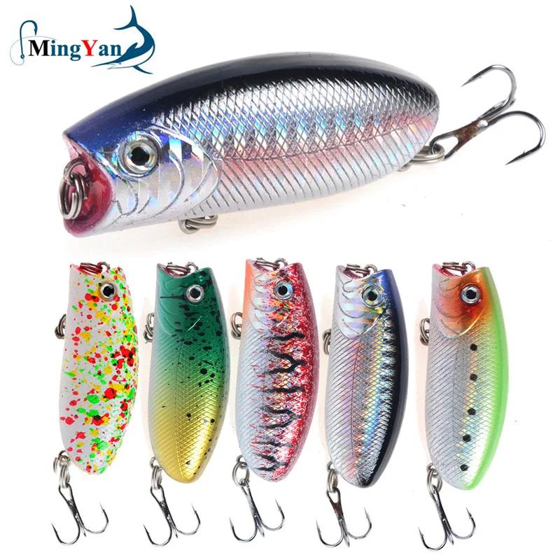 Leurres de pêche Topwater Popper, appâts artificiels durs, matériel de pêche en plastique Minnow, Wo