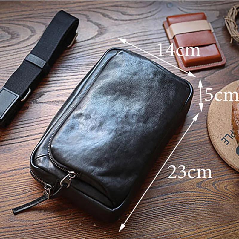 Gland TOO-Sac à bandoulière en cuir tanné végétal pour homme, sac de poitrine multifonctionnel, sac