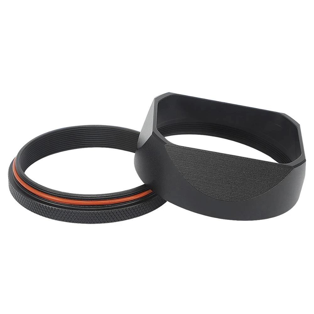 Haoge LH-X54B X100v pare-soleil en aluminium métal avec anneau d'adaptation de 49mm pour Fujifilm Fu