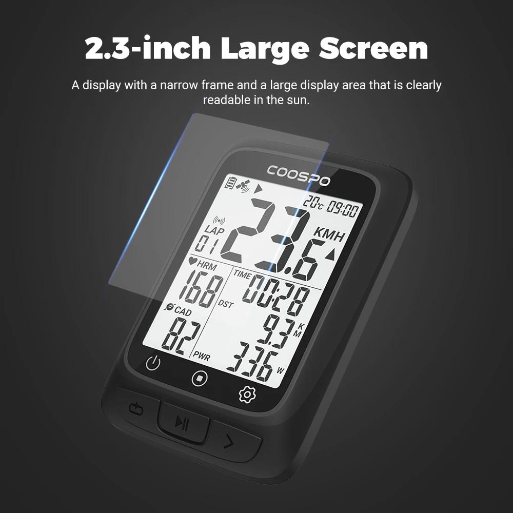 GPS CooSpo BC107 IPX67 étanche pour vélo - Ordinateur vélo Strava Ant+ Bluetooth 5.0 - Compteur vitesse VTT léger 2.3 pouces
