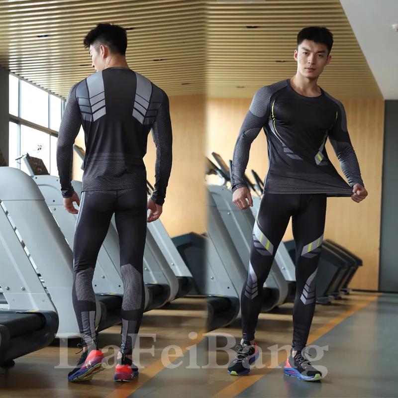 Ensemble de 3 pièces pour hommes, combinaison de Sport d'entraînement, de gymnastique, de Fitness, d