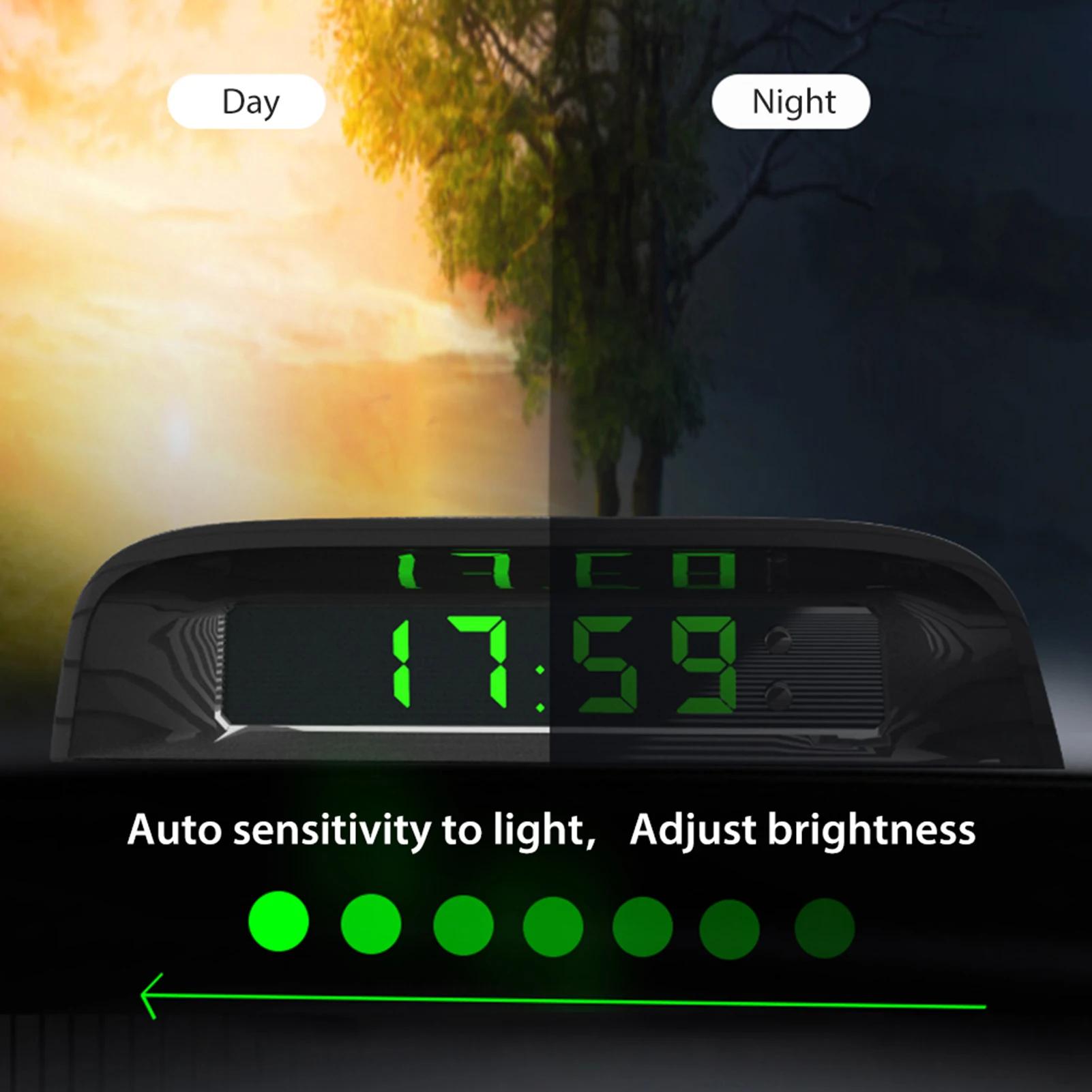 Horloge Numérique Interne de Voiture avec Batterie spatirée, Accessoire de Décoration Solaire, 6224