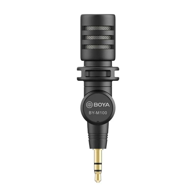 BOYA – Microphone Miniature enfichable BY-M100 3.5mm TRS, pour appareil photo reflex numérique Nikon
