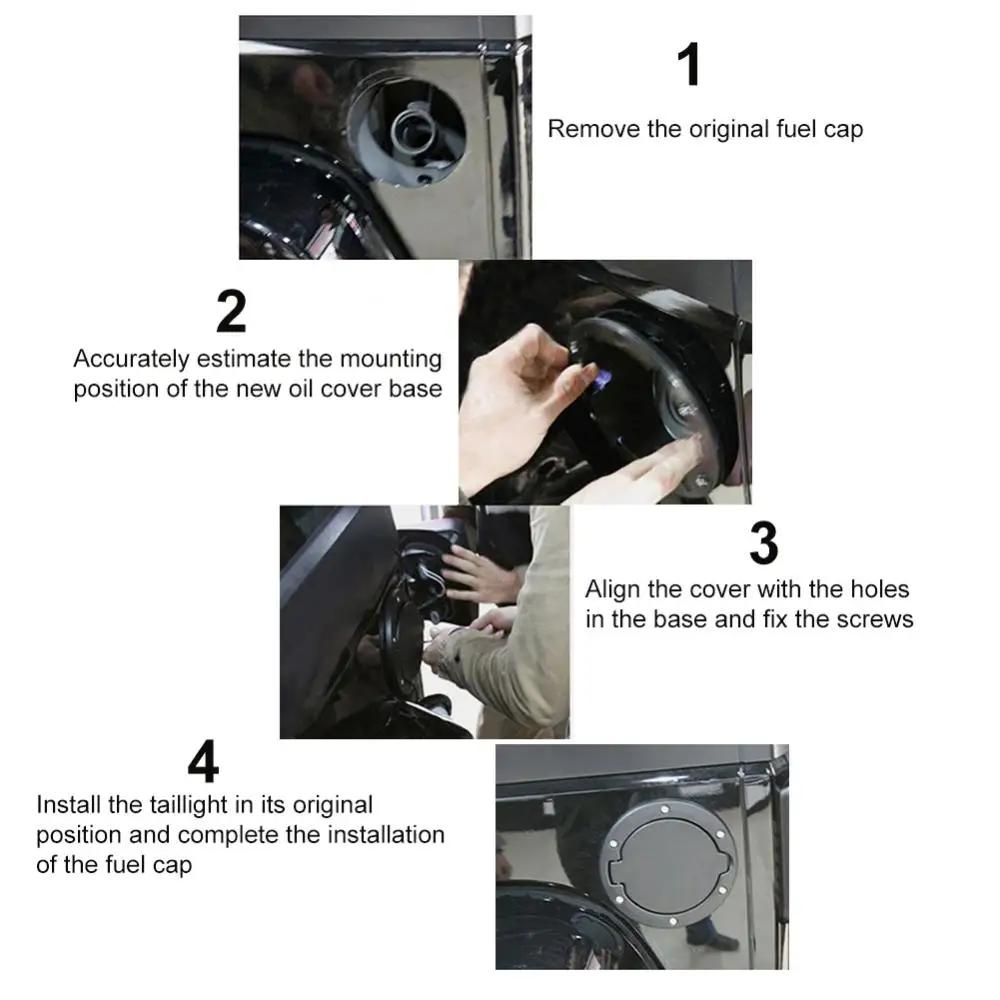 Couvercle de bouchon de carburant en alliage d'aluminium pour Jeep Wrangler JK JKU, ABS, porte de ga