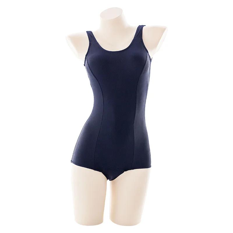 Femmes maillots de bain japonais Sukumizu belle Lolita Anime Cosplay écolière une pièce bleu marine