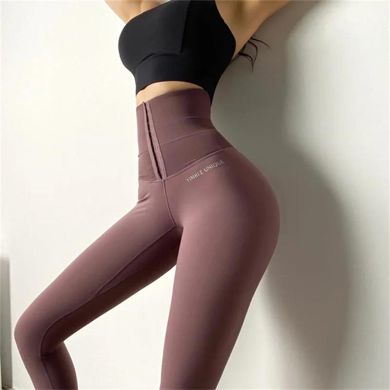 YIMRIZ-Legging de fitness taille haute, collants commandés, FjRunning, pantalon de yoga, entraînemen