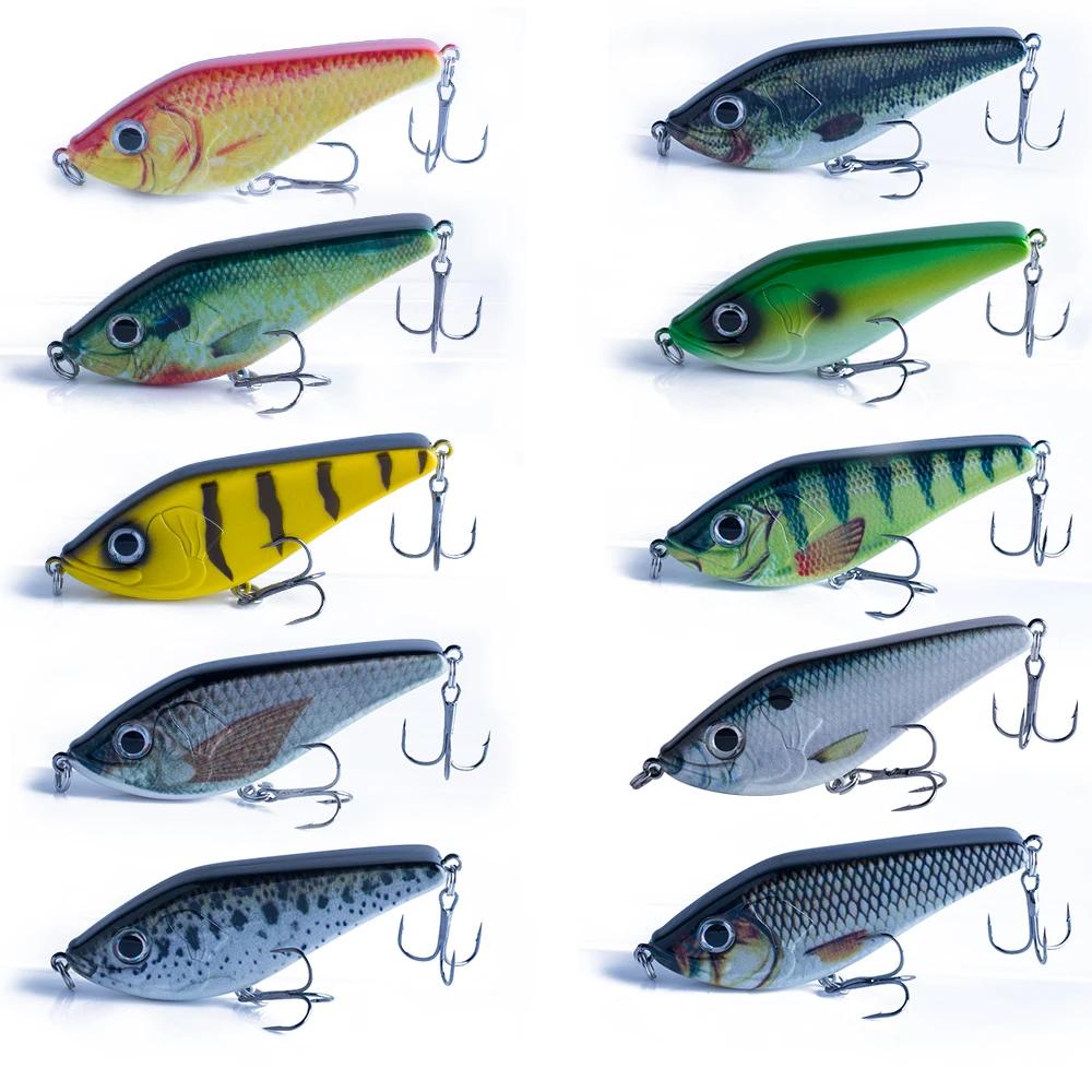 Leurre de pêche Jerkbait Musky 80mm/15.5g pour brochet, Jerk VIB, leurres Musky à coulée lente, wobb