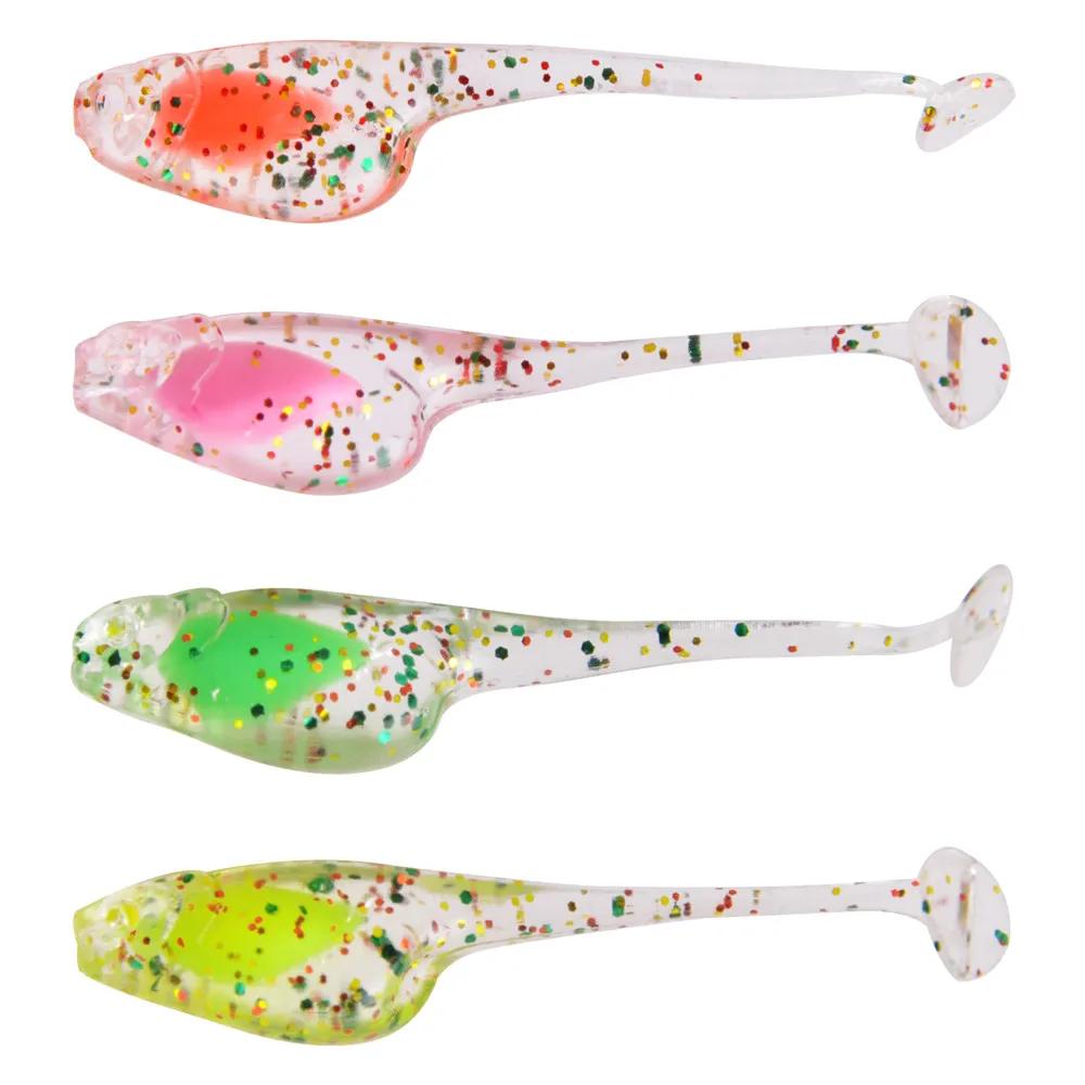 30 pièces Silicone souple lumineux flottant leurre de pêche 5 cm 1g appât artificiel souple nageurs