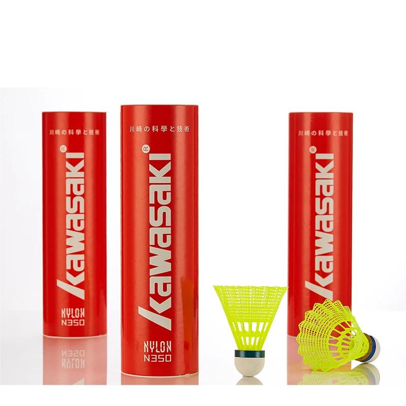 Kawasaki – balle en Nylon N350 pour l'entraînement, 6 pièces, volant en plastique pour Badminton, oi