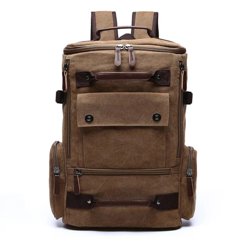 Sac à Dos Vintage en Toile pour Homme, Cartable d'École, de Voyage, Grande Capacité, pour Ordinateur