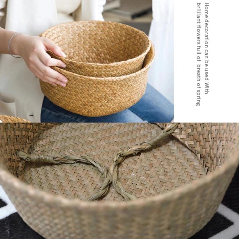 Zerolife panier en osier d'algues rotin suspendu Pot de fleur panier de vêtements sales panier de ra