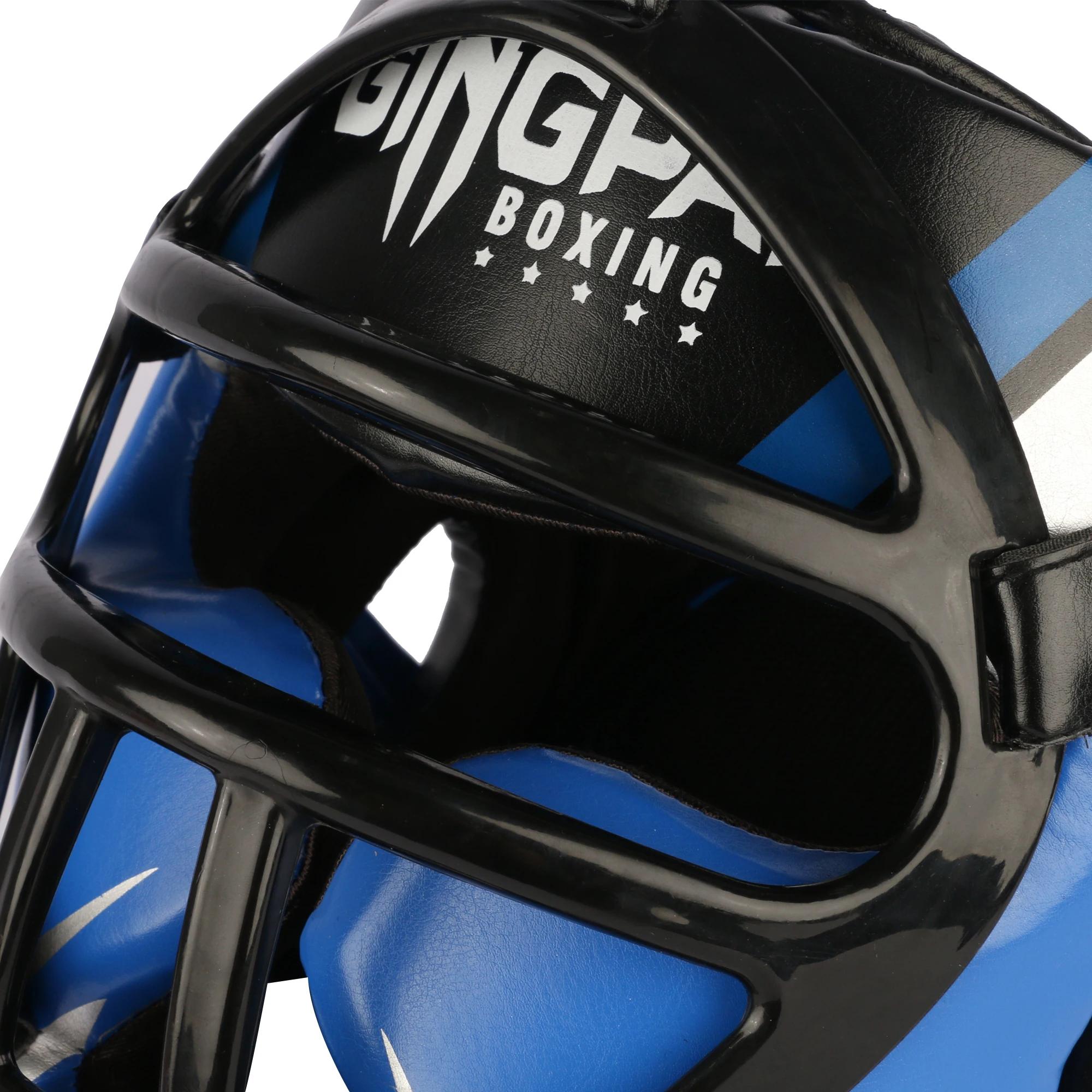 Casque de boxe en cuir PU entièrement couvert pour adultes et enfants, casque de compétition profess
