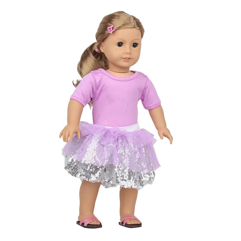 Robe à paillettes, vêtements de poupée pour bébé de 17 pouces et 43cm, jupe brillante pour fête de r