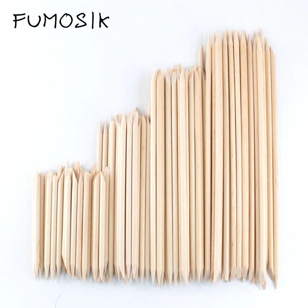 Bâtons en bois Orange de différentes tailles, pour poussoir à cuticules, outil pour enlever les cuti