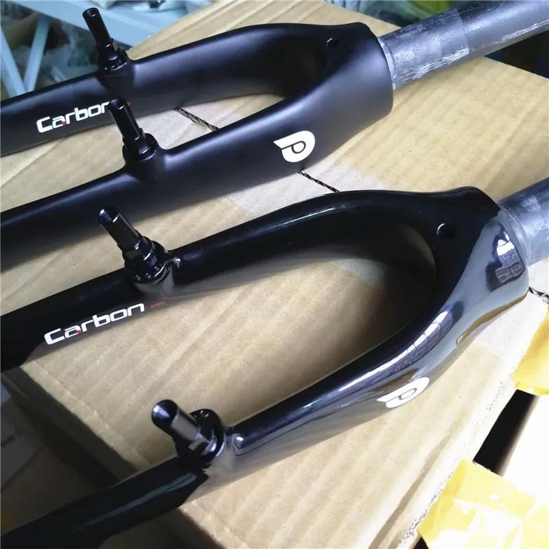 Fourche avant carbone 14 pouces LitePro pour vélo pliant ultraléger 74mm 412 K3 noir mat/brillant