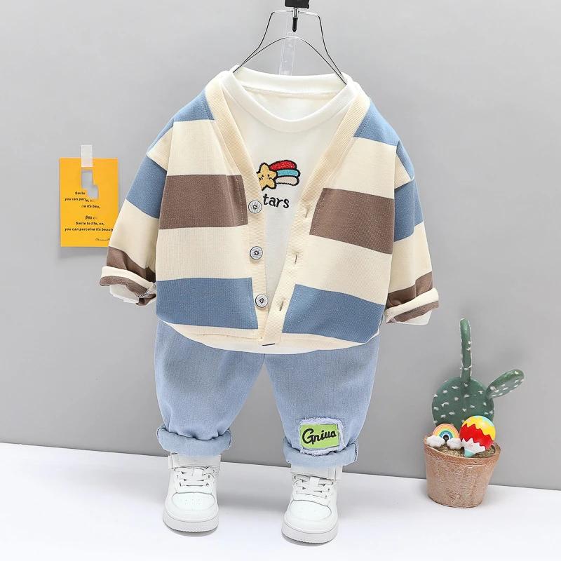 Nouveau printemps automne bébé vêtements enfants garçons veste décontractée T-Shirt pantalon 3 pièce