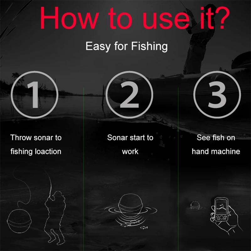 Détecteur de poissons sans fil anglais/russe, portée maximale 100-200 mètres, sonar matriciel, trans