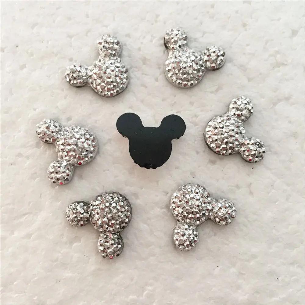 Jolie tête de souris en résine brillante, 60 pièces, faux strass, bricolage, Scrapbook de mariage, a