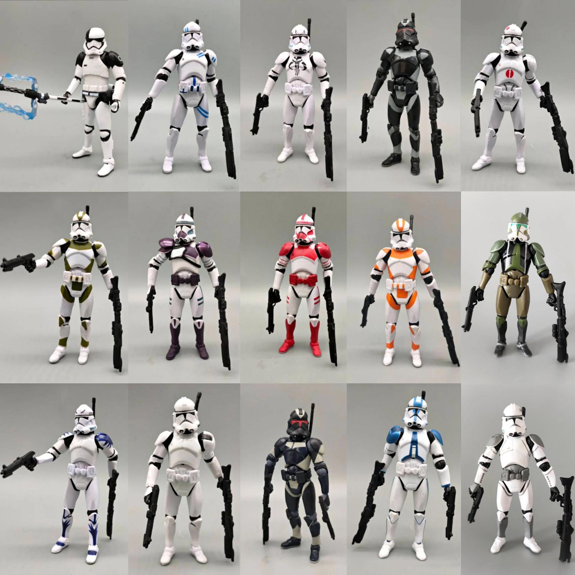 Lot de 3 Star Wars Elite Force 501st 442nd Shadow Utapau Gree Shock Bataillon Trooper 3,75" Collecti