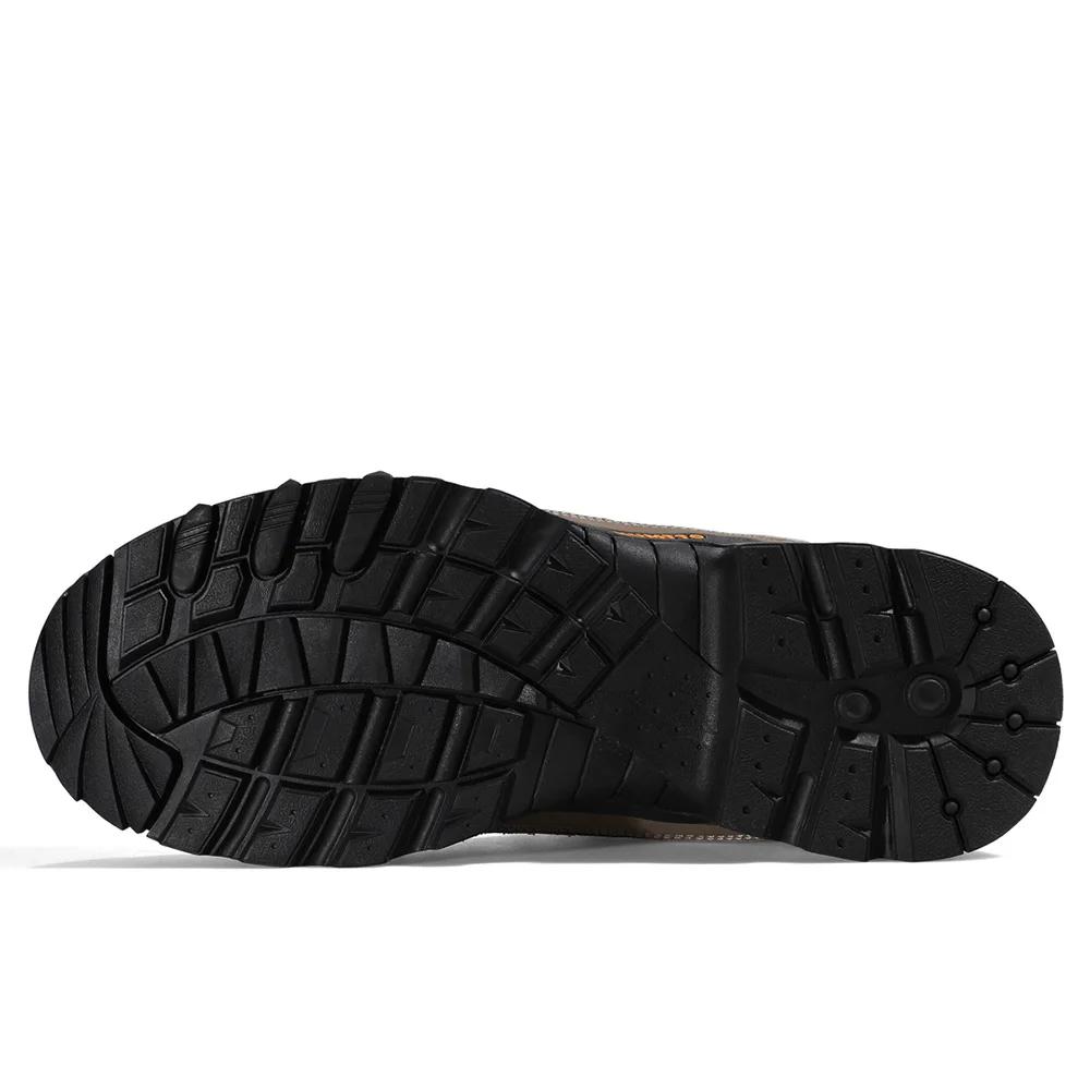 Baskets de randonnée en cuir HUMTTO pour hommes - Bottes tactiques imperméables camping