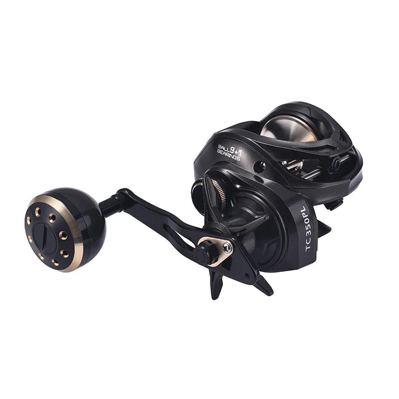 Moulinet Baitcasting de pêche en mer Lézard, bobine en métal de grande capacité, lancer longue porté